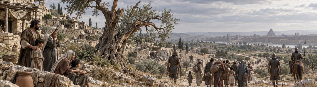 Illustratie bij: Israël als olijfboom met afgebroken takken.