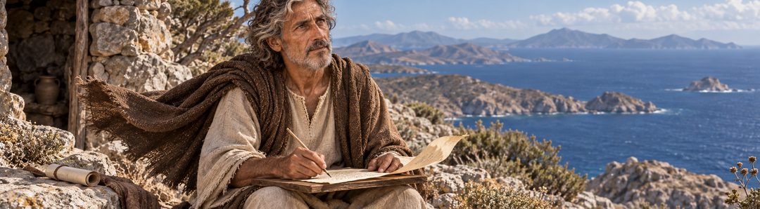 Illustratie bij: Johannes zonder schrijfsecretaris op Patmos.