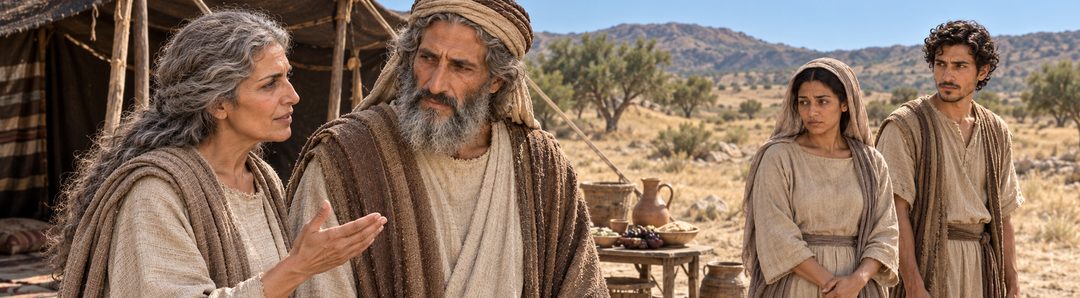 Illustratie bij: Sara vraagt Abraham Hagar en Ismaël weg te sturen.