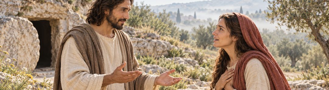 Illustratie bij: Jezus spreekt met Maria Magdalena over Zijn God en Vader.
