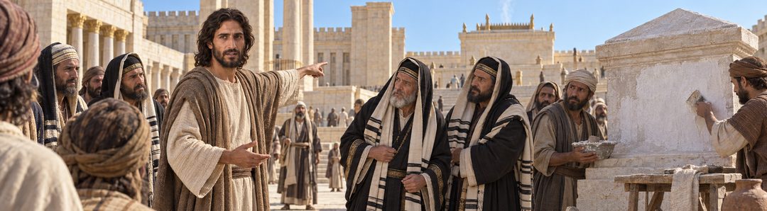 Illustratie bij: Jezus klaagt de schriftgeleerden en Farizeeën aan.