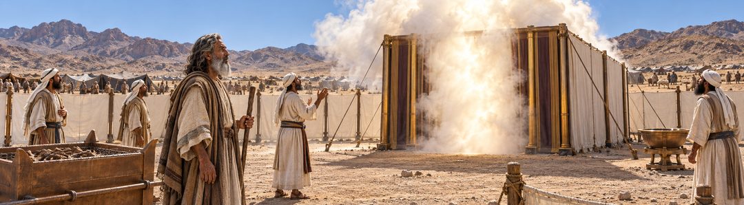 Illustratie bij: Gods heerlijkheid vult de tabernakel.