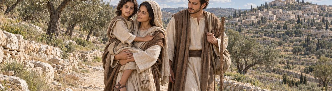 Illustratie bij: Het gezin keert uiteindelijk terug naar Nazareth.