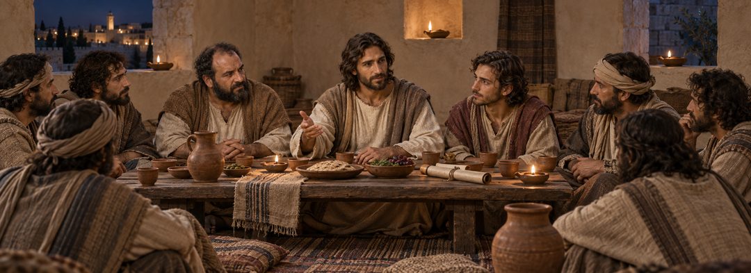 Illustratie bij: Jezus onderwijst de leerlingen over Zijn vertrek en terugkeer.