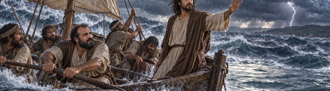 Illustratie bij: Jezus stilt de storm op het meer.