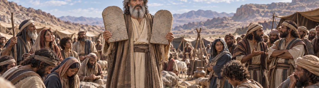 Illustratie bij: Israël ontvangt de wet maar verzet zich tegen Gods woorden.