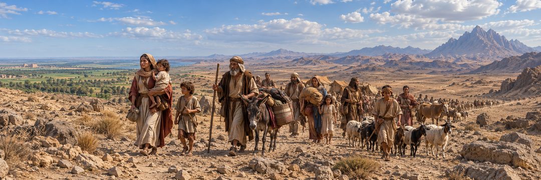 Illustratie bij: Israël trekt uit Egypte naar de berg Sinaï.