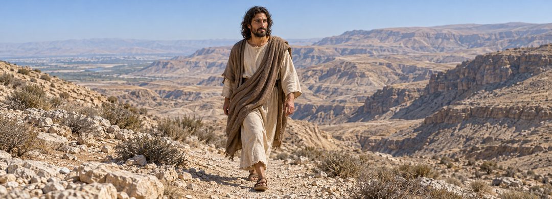 Illustratie bij: Jezus wordt de woestijn in geleid.