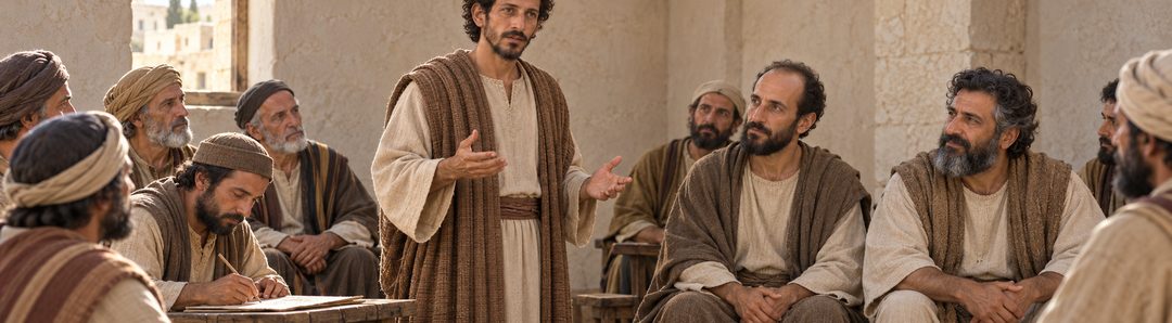 Illustratie bij: Het apostelconvent bespreekt de brief.