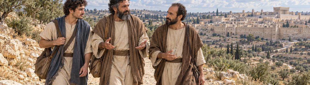 Illustratie bij: Paulus, Barnabas en Titus reizen naar Jeruzalem.