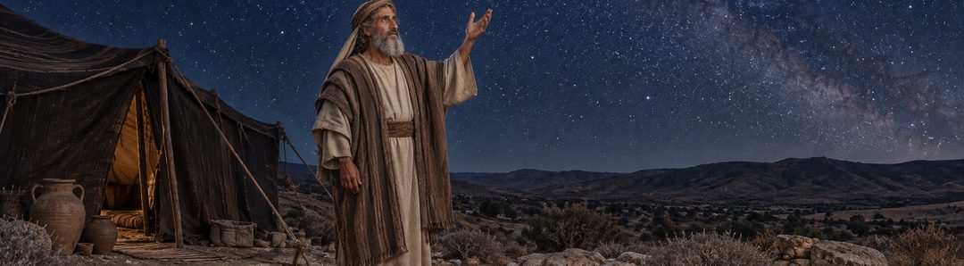 Illustratie bij: Abraham ziet de sterren en ontvangt de belofte.