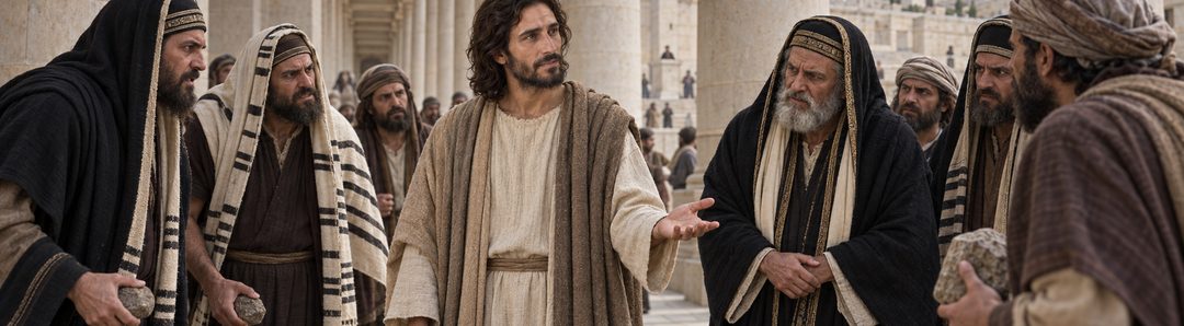 Illustratie bij: Jezus verdedigt zich tegen de beschuldiging van godslastering.