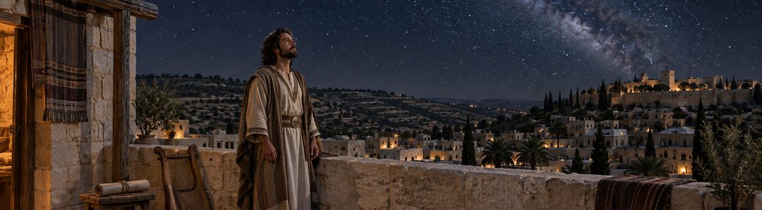 Illustratie bij: David bezingt de hemel die Gods eer verkondigt.