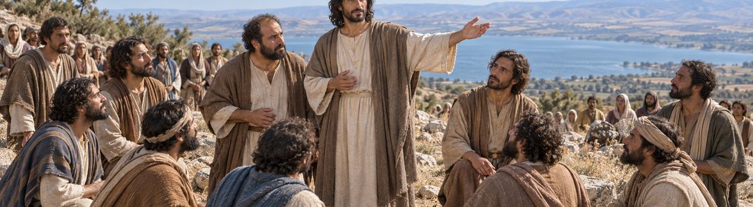 Illustratie bij: Jezus geeft de Grote Opdracht op een berg in Galilea.