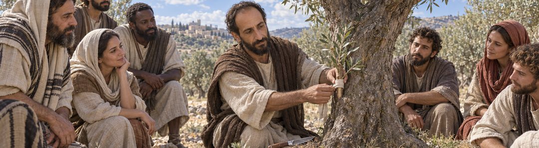 Illustratie bij: Wilde takken geënt op Israëls olijfboom.