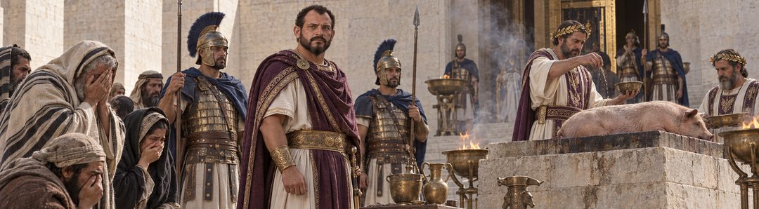 Illustratie bij: Antiochus ontwijdt de tempel.