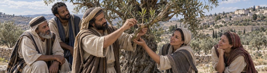 Illustratie bij: Heidense gelovigen delen in Israëls levenssap.
