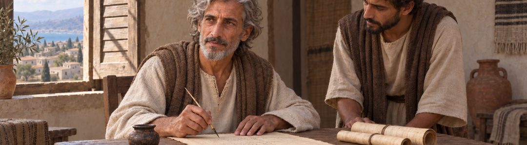 Illustratie bij: Johannes verwerkt Jezus’ woorden in zijn evangelie.