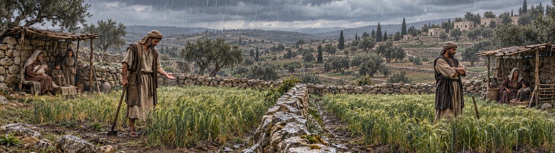 Illustratie bij: Regen over rechtvaardigen en onrechtvaardigen.