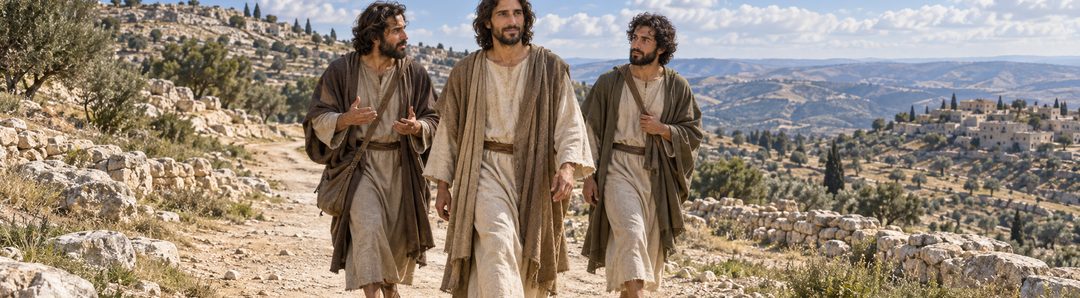 Illustratie bij: Jezus vertrekt met Filippus en Nathanaël naar Galilea.