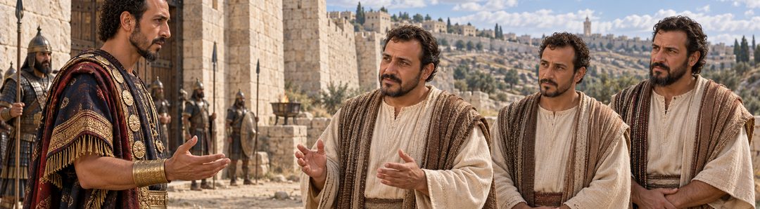 Illustratie bij: Eljakim, Sebna en Joah als gezanten.
