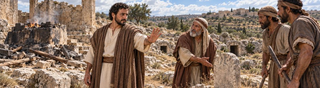 Illustratie bij: Josia spaart het graf van de man Gods in Bethel.