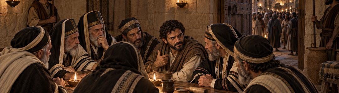 Illustratie bij: Het heimelijke plan om Jezus zonder oproer te arresteren.