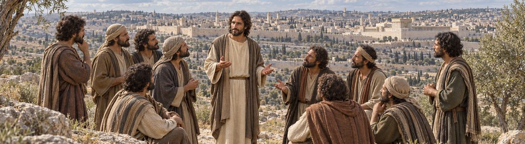 Illustratie bij: De discipelen vragen Jezus naar het herstel van het Koninkrijk.