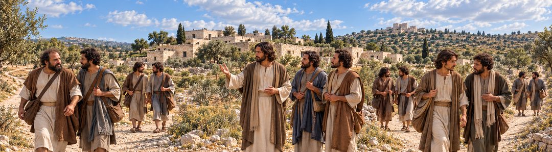 Illustratie bij: Jezus zendt de twaalf uit.