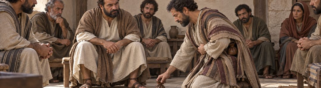 Illustratie bij: Ananias brengt slechts een deel van de verkoopopbrengst.