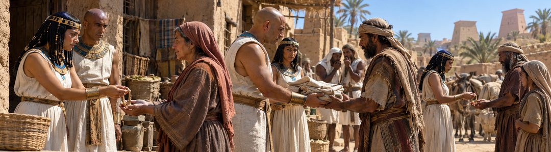 Illustratie bij: Israëlieten vragen zilver en goud aan hun Egyptische buren.