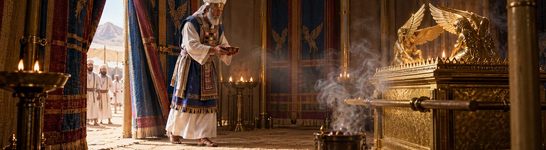 Illustratie bij: De hogepriester gaat het heilige der heiligen binnen.