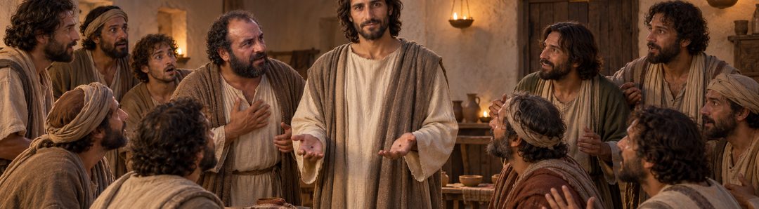Illustratie bij: De opgestane Jezus verschijnt aan de discipelen.