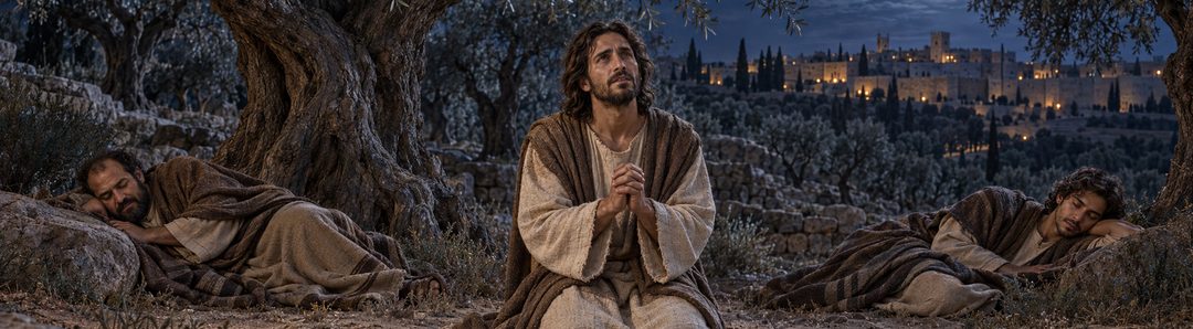 Illustratie bij: Jezus aanvaardt in Gethsémané het offer eens voor altijd.