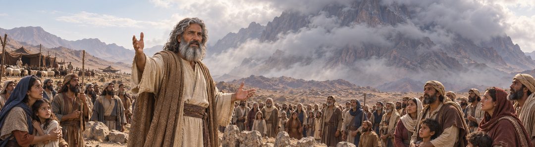 Illustratie bij: Israël hoort Gods woorden aan de voet van de Sinaï.