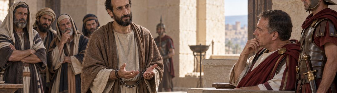 Illustratie bij: Paulus verklaart dat hij een rechtvaardige doodstraf zou aanvaarden.