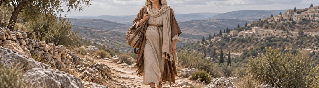 Illustratie bij: Maria keert zichtbaar zwanger naar Nazareth terug.