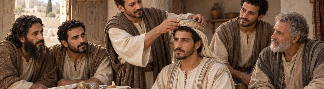Illustratie bij: Zacharia kroont de hogepriester Jozua.
