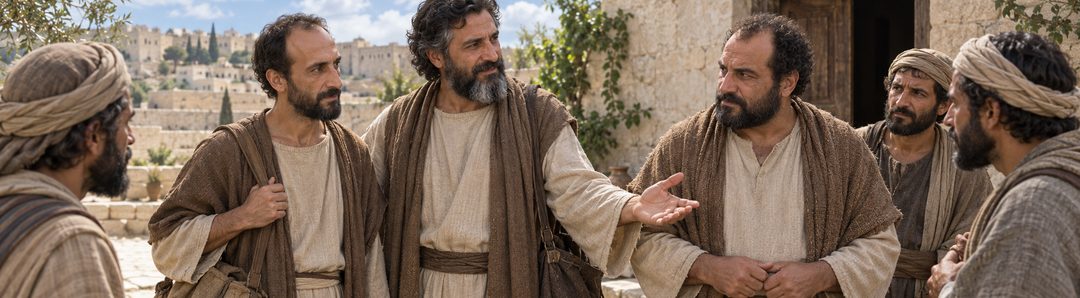 Illustratie bij: Barnabas brengt Paulus bij de discipelen.