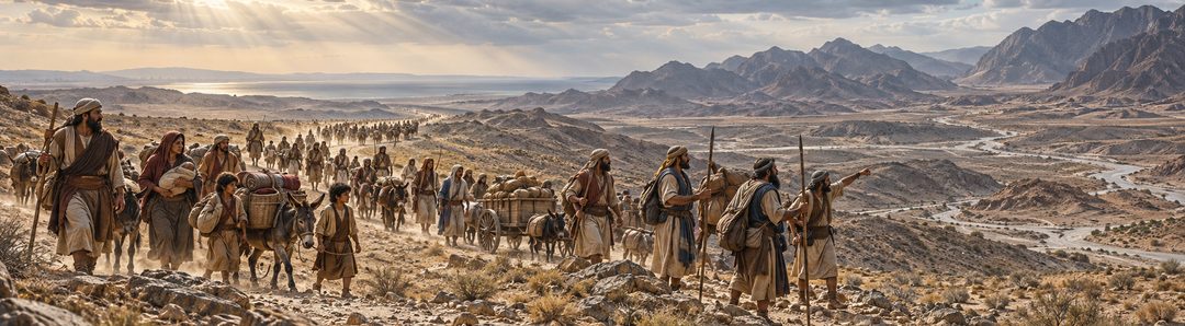 Illustratie bij: De Israëlieten trekken langs de kortste woestijnroute.