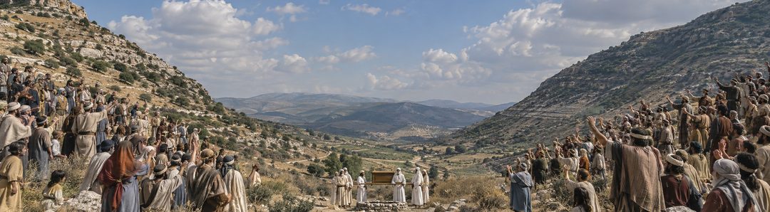 Illustratie bij: Israël roept zegen en vloek uit op Gerizim en Ebal.