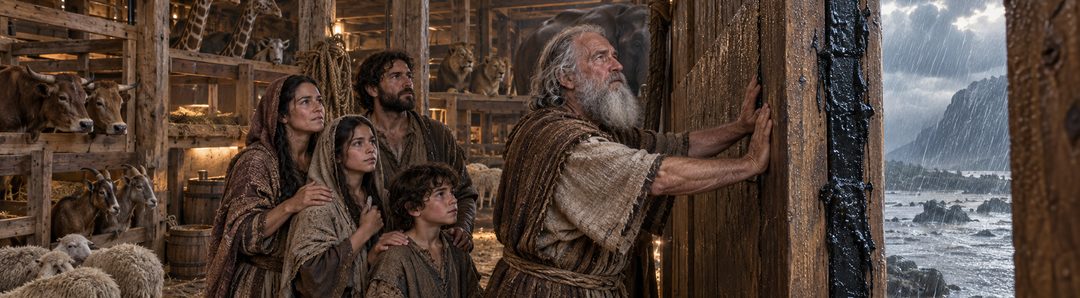 Illustratie bij: De HEERE sluit Noach in de ark.