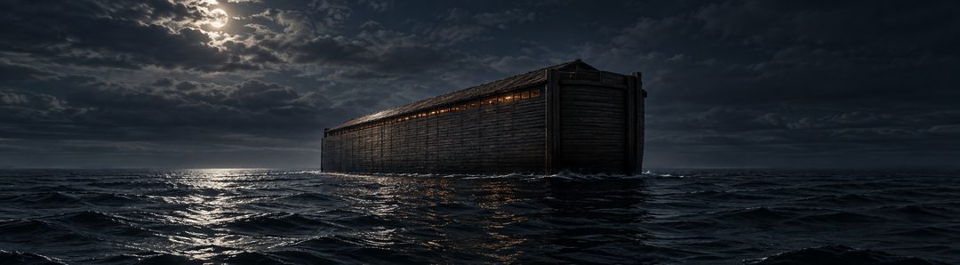 Illustratie bij: Alleen de ark blijft tijdens de eerste honderdvijftig dagen.