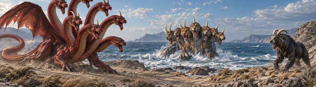 Illustratie bij: De draak roept zijn twee bondgenoten op.