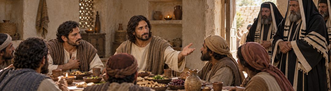 Illustratie bij: Jezus onderwijst over barmhartigheid en bekering.