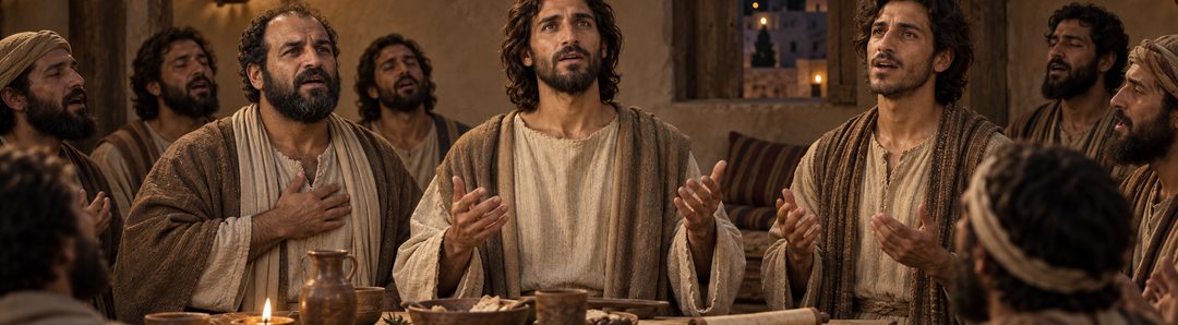 Illustratie bij: Jezus zingt het Egyptische Hallel bij het Pascha.