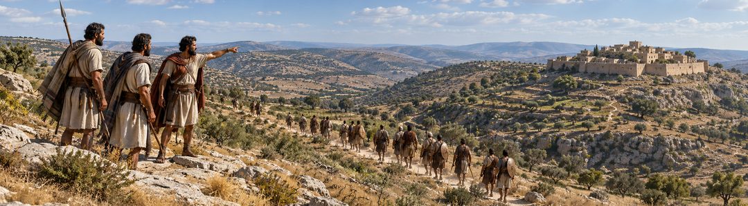 Illustratie bij: Israël trekt door het zuidelijke bergland.