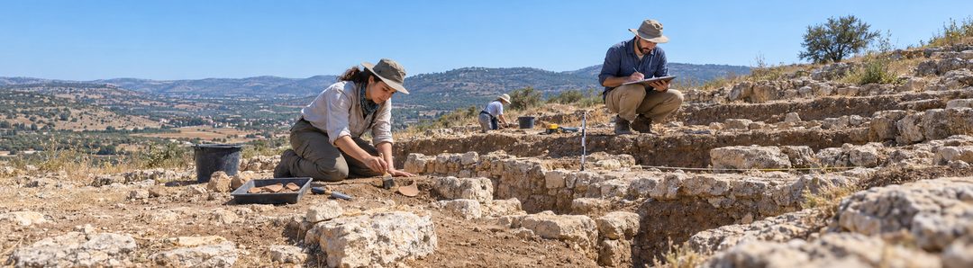 Illustratie bij: Archeologen onderzoeken de materiële geschiedenis.