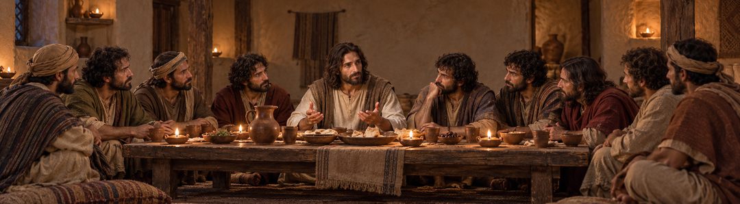 Illustratie bij: Jezus houdt rekening met Zijn discipelen in de bovenzaal.