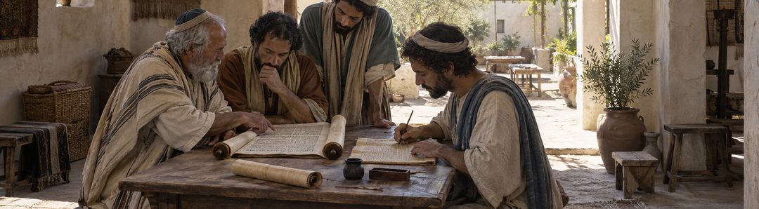 Illustratie bij: Joodse geleerden maken de Griekse Schriftvertaling.